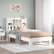 vidaXL Sängram utan madrass vit 75x190 cm massiv furu