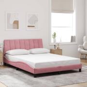 vidaXL Bed Frame without Mattress "Hanko" Pink 140x190 cm Velvet