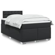 vidaXL Ramsäng med madrass svart 120x190 cm konstläder