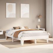 vidaXL Sängram utan madrass vit 140x190 cm massiv furu