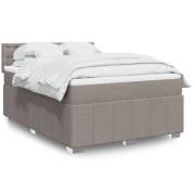 vidaXL Ramsäng med madrass taupe 140x200 cm tyg