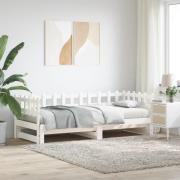vidaXL Utdragbar dagbädd vit 2x(90x200) cm massiv furu