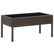 vidaXL Trädgårdsbord brun 75x40x37 cm konstrotting