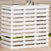vidaXL Barbord vit 113,5x50x103 cm massiv furu