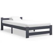 vidaXL Sängram mörkgrå massiv furu 90x200 cm