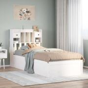 vidaXL Sängram utan madrass vit 75x190 cm massiv furu