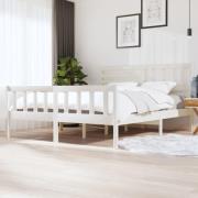 vidaXL Sängram massivt trä 180x200 cm vit