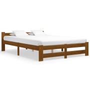vidaXL Sängram utan madrass honungsbrun massiv furu 140x200 cm