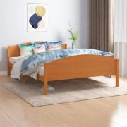 vidaXL Sängram utan madrass honungsbrun massiv furu 140x200 cm