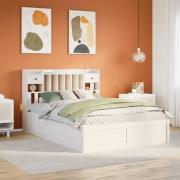 vidaXL Sängram utan madrass vit 150x200 cm massiv furu