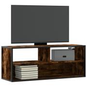 vidaXL Tv-bänk rökfärgad ek 100x31x39,5 cm konstruerat trä och metall