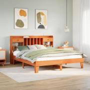 vidaXL Sängram utan madrass vaxbrun 180x200 cm massiv furu