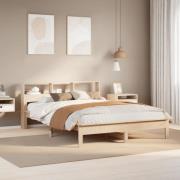 vidaXL Säng med bokhylla utan madrass 120x200 cm massiv furu