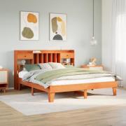vidaXL Sängram utan madrass vaxbrun 200x200 cm massiv furu