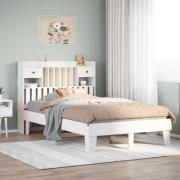 vidaXL Sängram utan madrass vit 135x190 cm massiv furu