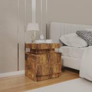 vidaXL Sängbord rökfärgad ek 45x35x52 cm konstruerat trä