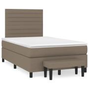vidaXL Ramsäng med madrass taupe 120x190 cm tyg