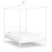 vidaXL Sänghimmel utan madrass vit 140x200 cm metall