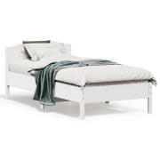 vidaXL Sängram utan madrass vit 90x190 cm massiv furu