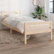 vidaXL Sängram massivt trä 75x190 cm