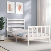 vidaXL Sängram utan madrass vit 100x200 cm massiv furu