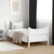 vidaXL Sängram utan madrass vit 90x190 cm massiv furu