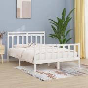 vidaXL Sängram vit massiv furu 160x200 cm