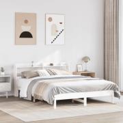 vidaXL Sängram utan madrass vit 150x200 cm massiv furu