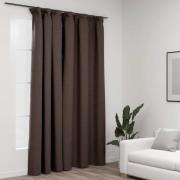 vidaXL Mörkläggningsgardin med krokar linnelook taupe 290x245 cm
