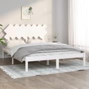 vidaXL Sängram massivt trä 150x200 cm vit