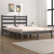 vidaXL Sängram vit massiv furu 135x190 cm