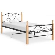 vidaXL Sängram svart metall 100x200 cm