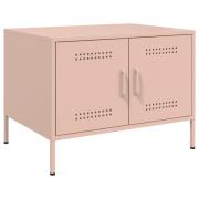 vidaXL Soffbord rosa 68x50x50,5 cm stål