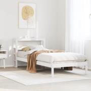 vidaXL Sängram utan madrass vit 100x200 cm massiv furu