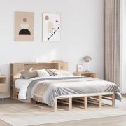 vidaXL Säng med bokhylla utan madrass 140x200 cm massiv trä