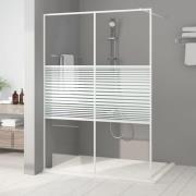 vidaXL Duschvägg vit 140x195 cm klart ESG-glas