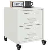 vidaXL Sängbord 2 st vit 36x39x43,5 cm stål