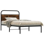 vidaXL Sängram utan madrass rökfärgad ek 90x190 cm konstruerad trä