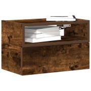 vidaXL Väggmonterat sängbord rökfärgad ek 45x26x28,5 cm