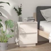 vidaXL Sängbord vit 40x35x50 cm massiv furu
