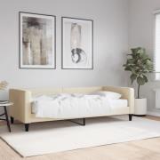 vidaXL Dagbädd med madrass beige 90x200 cm tyg