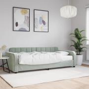 vidaXL Dagbädd med madrass ljusgrå 90x200 cm sammet