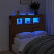 vidaXL Sänggavel LED artisan ek 120x18,5x103,5 cm konstruerat trä