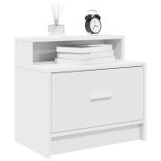 vidaXL Sängbord 2 st med låda vit 51x31x47 cm