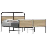 vidaXL Sängram utan madrass sonoma-ek 140x190 cm konstruerad trä