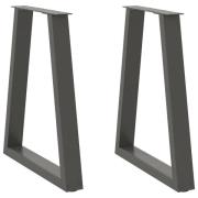 vidaXL Matbordsben V-formade 2 st antracit 60x(72-73) cm stål