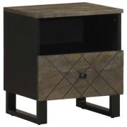 vidaXL Sängbord svart 40x33x46 cm massivt mangoträ