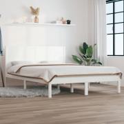 vidaXL Sängram vit massivt trä 135x190 cm