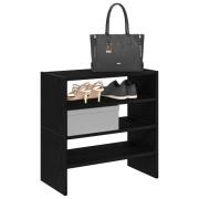 vidaXL Skohyllor 2 st stapelbar svart ek 60x30x30,5 cm