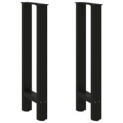 vidaXL Konsolbordsben svarta 2 st 38x(72-73) cm stål